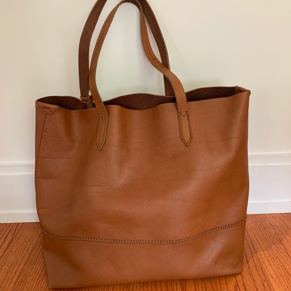 J.Crew Brown Leather Downing Tote
